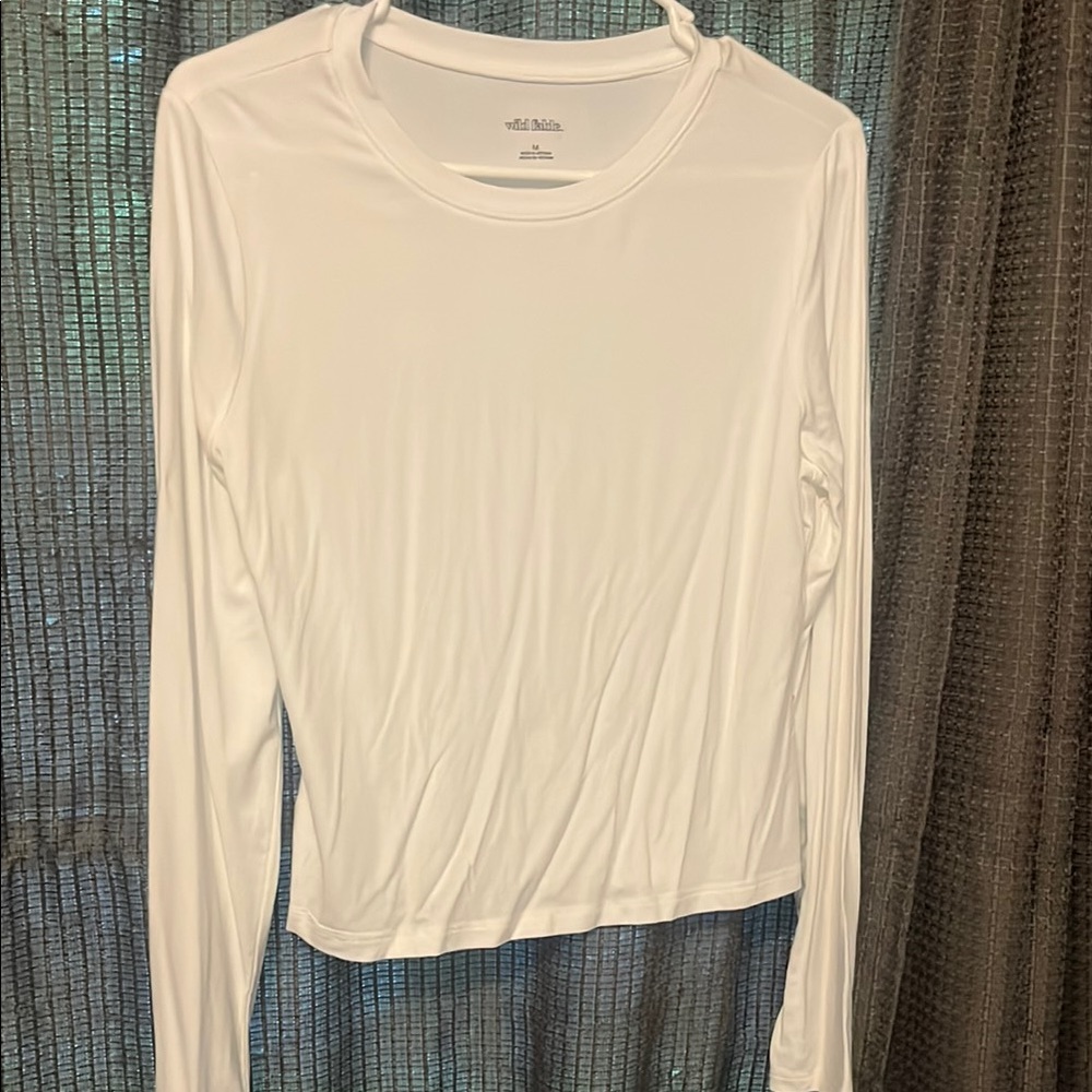 Wild Fable Cream Fitted Long Sleeve Tee